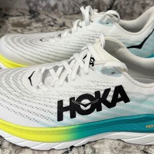 Hoka Mach 5 White Blue Glass Women Size 7.5